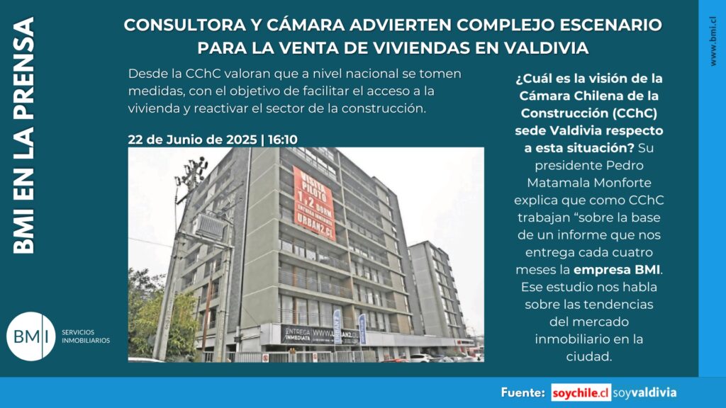 Consultora y Cámara advierten complejo escenario para la venta de viviendas en Valdivia