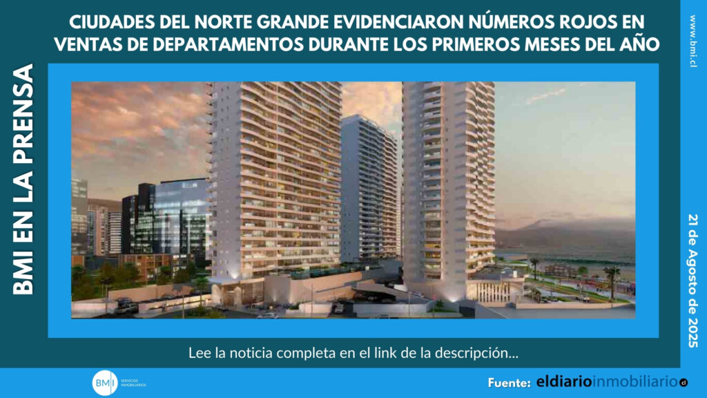Ciudades del Norte Grande evidenciaron números rojos en ventas de departamentos durante los primeros meses del año